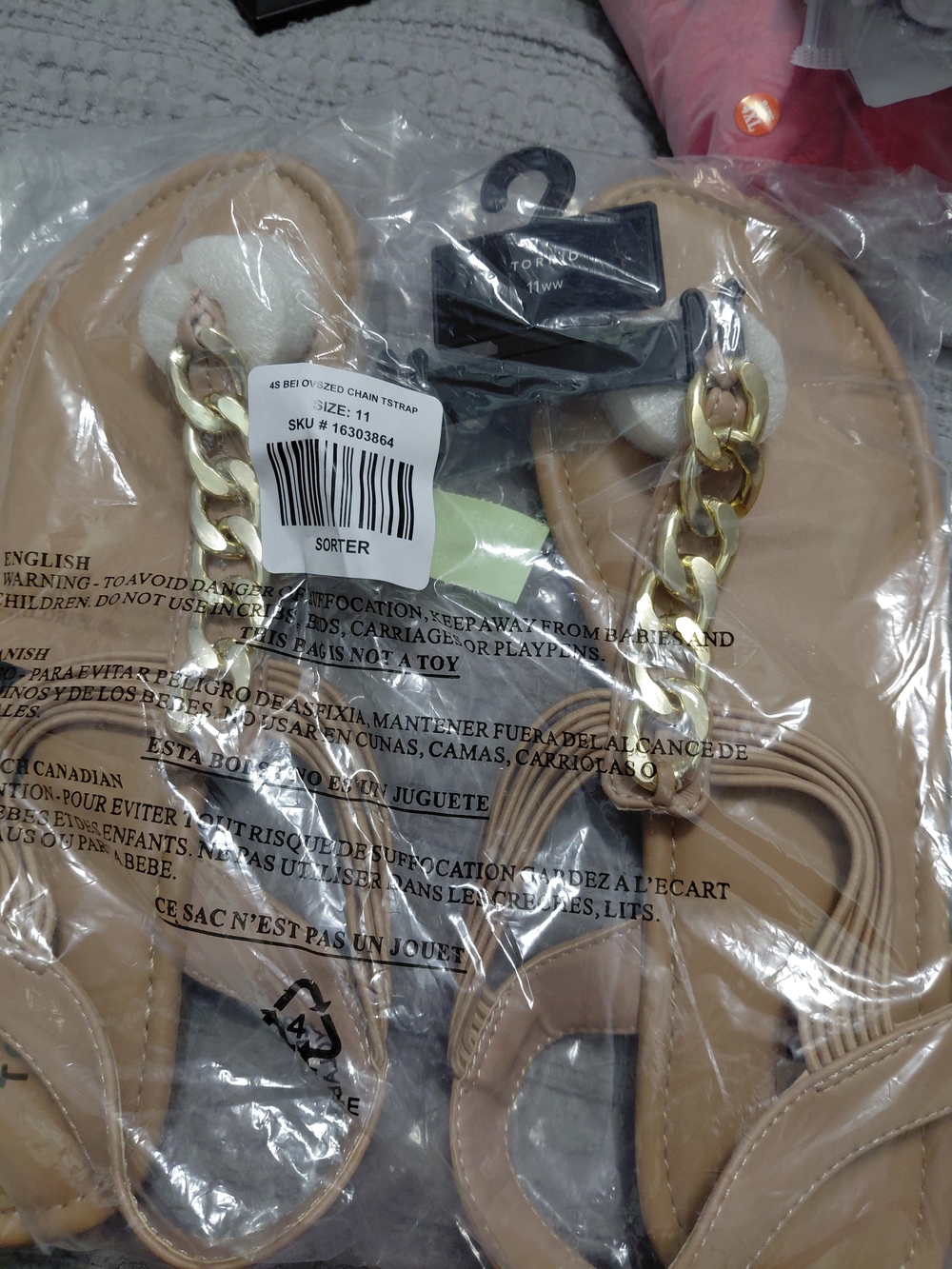 torrid Beige Sandals with Gold Chain Strap